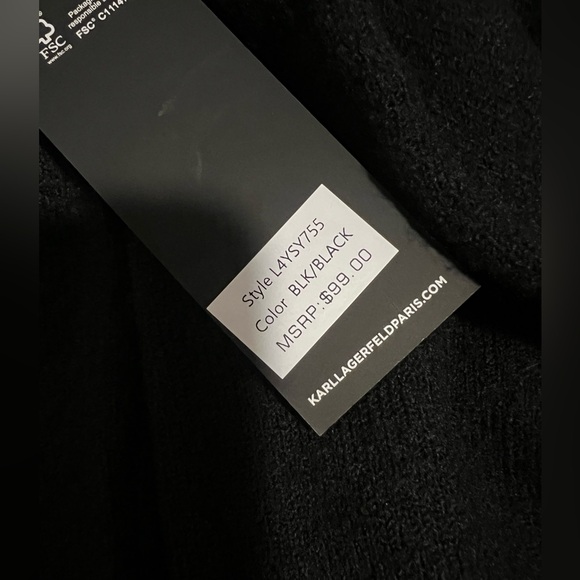 Karl Lagerfeld Black 'C'est La Vie' Sweater - Picture 3 of 4